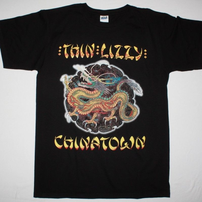 THIN LIZZY CHINATOWN '80 NEW BLACK T-SHIRT