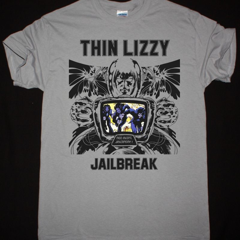 THIN LIZZY JAILBREAK NEW LIGHT GREY T-SHIRT