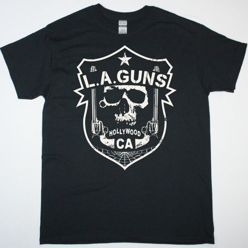 L.A. GUNS RENEGADES SHIELD NEW BLACK TSHIRT