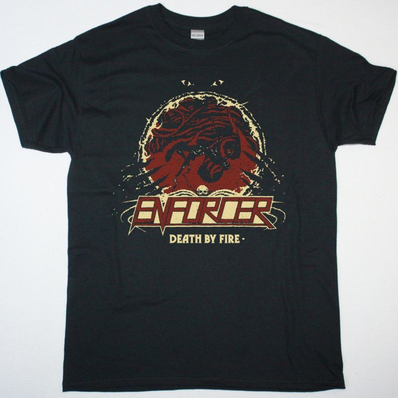 ENFORCER DEATH BY FIRE NEW BLACK T SHIRT