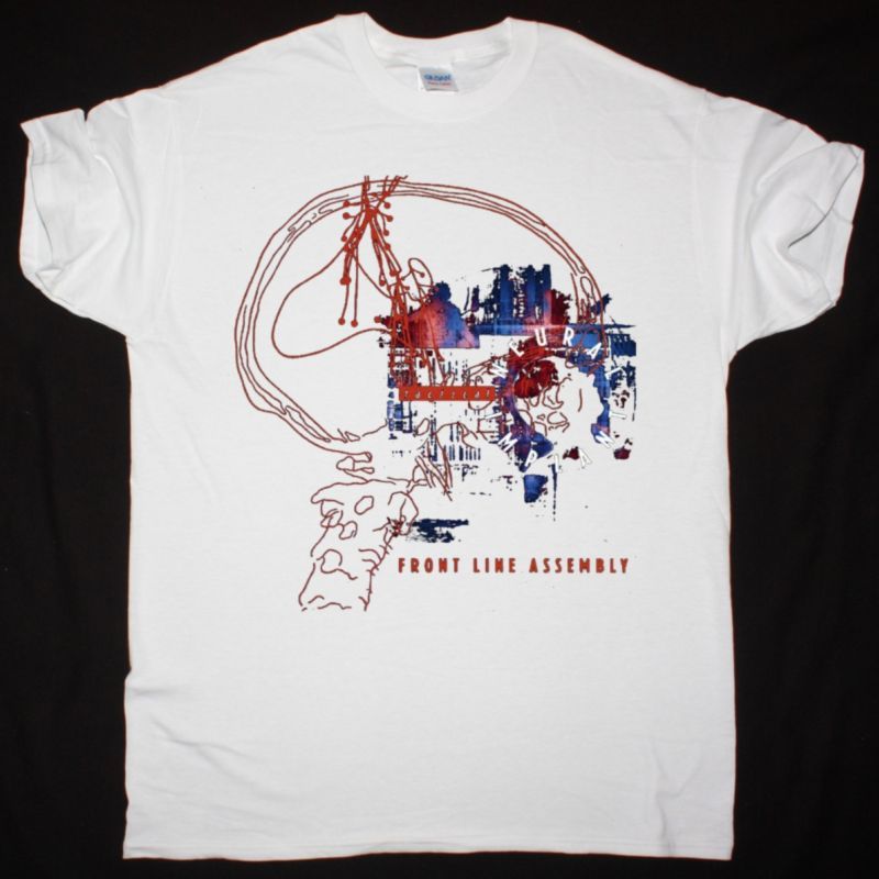 FRONT LINE ASSEMBLY TACTICAL NEURAL IMPLANT NEW WHITE T-SHIRT