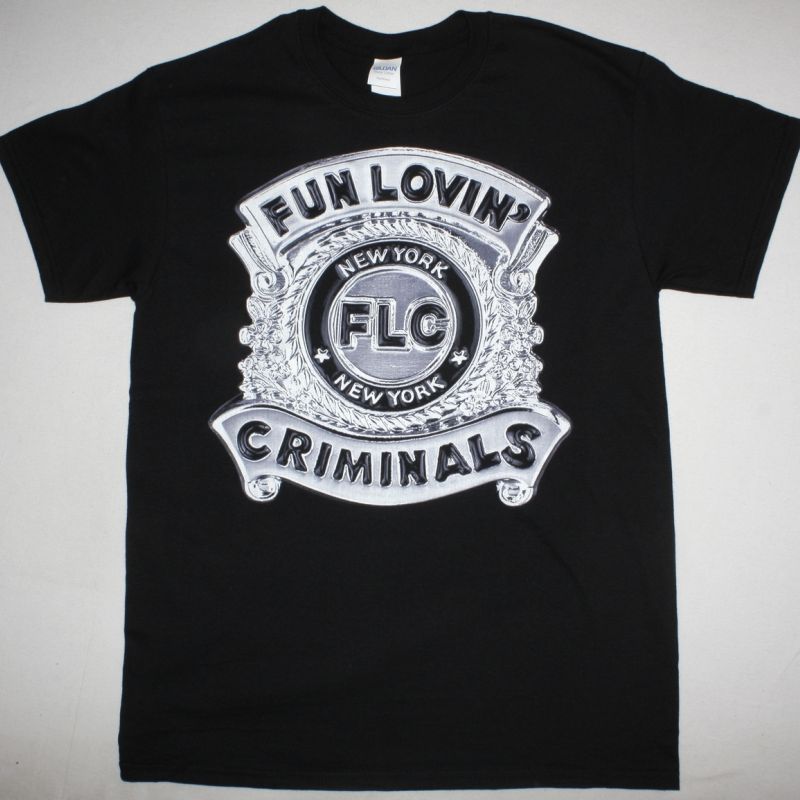FUN LOVIN CRIMINALS POLICE BADGE NEW BLACK T-SHIRT