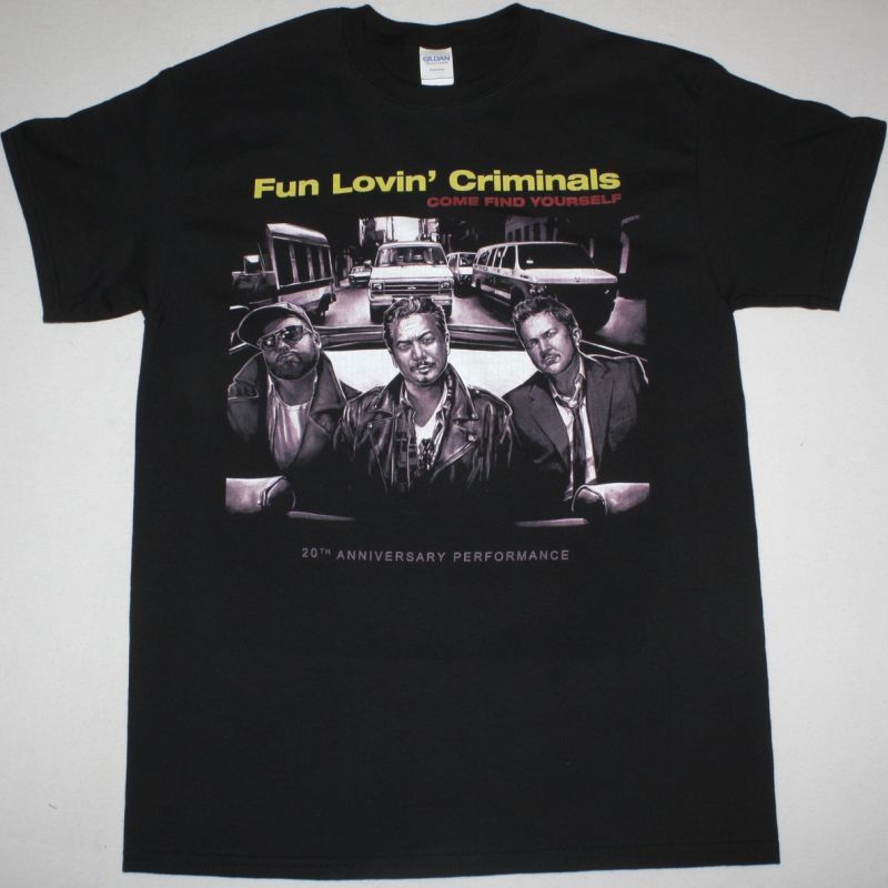 FUN LOVIN CRIMINALS COME FIND YOURSELF 20TH ANNIVERSARY NEW BLACK T-SHIRT