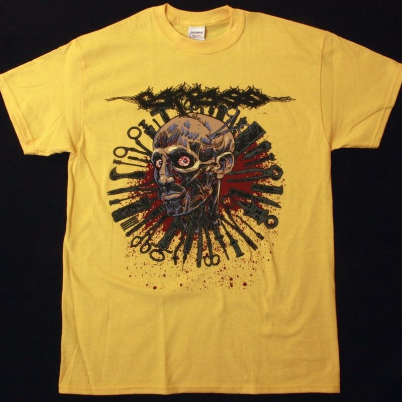 CARCASS HEAD ONE FOOT 2016 TOUR NEW YELLOW T-SHIRT