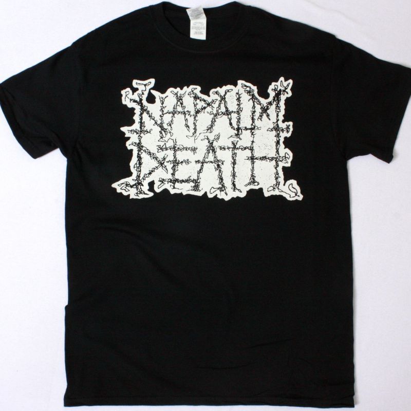 NAPALM DEATH LOGO WHITE NEW BLACK T-SHIRT