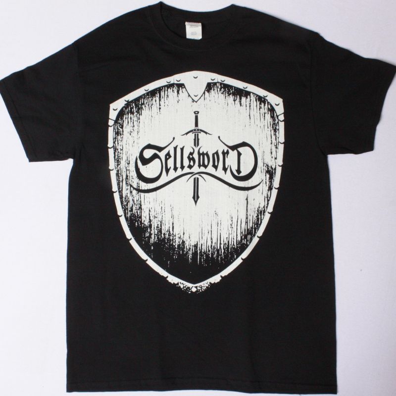 SELLSWORD SILVER SCHIELD NEW BLACK T-SHIRT
