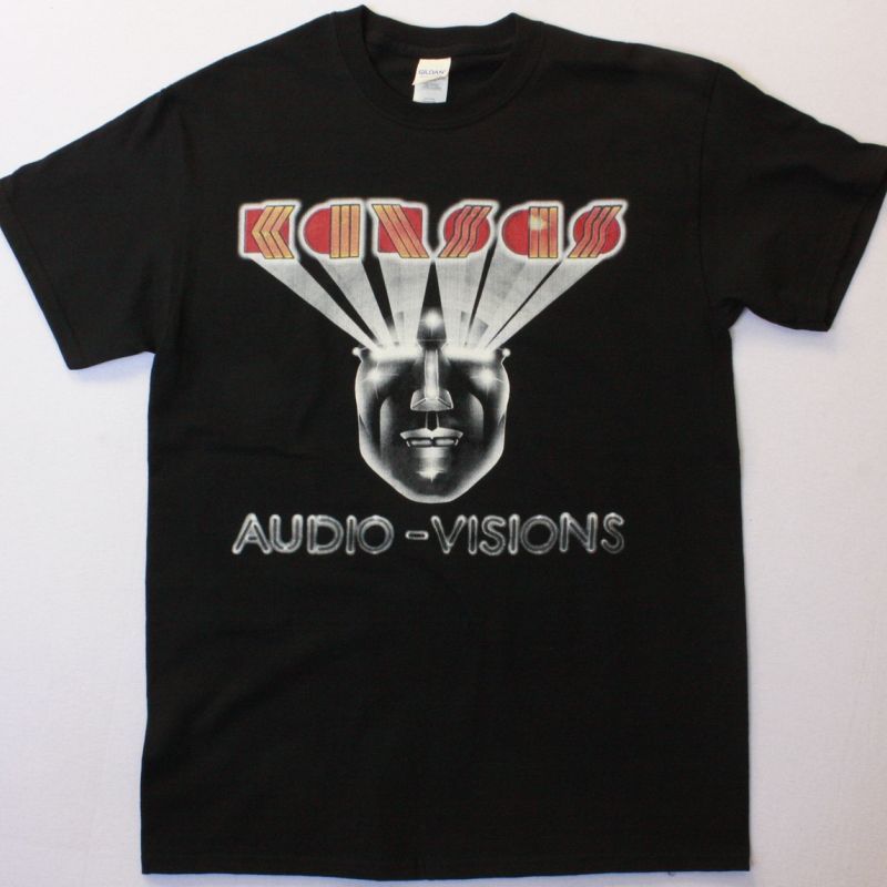 KANSAS AUDIO-VISIONS NEW RARE BLACK T-SHIRT