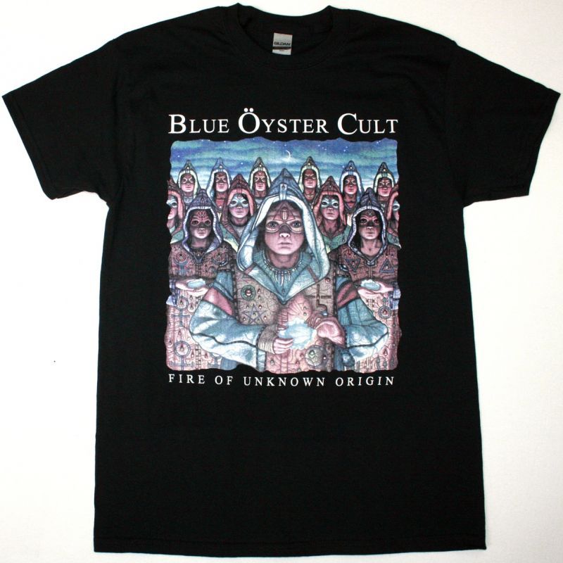 BLUE ÖYSTER CULT FIRE OF UNKNOWN ORIGIN NEW BLACK T SHIRT