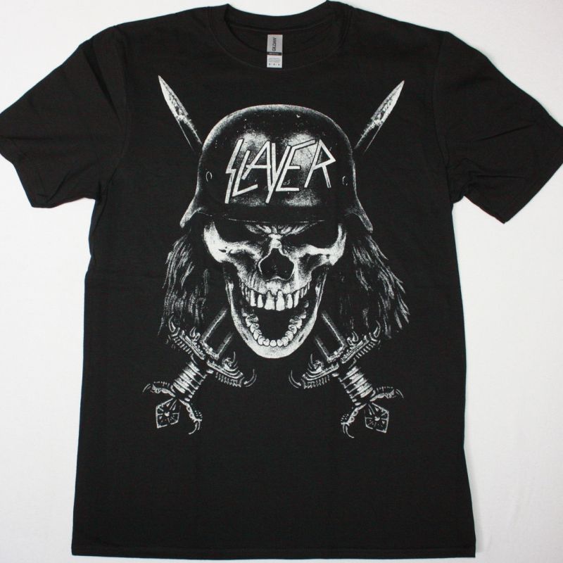 SLAYER WEHRMACHT SKULL NEW BLACK T-SHIRT