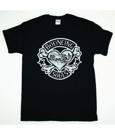 BOUNCING SOULS HEART LOGO NEW BLACK T SHIRT