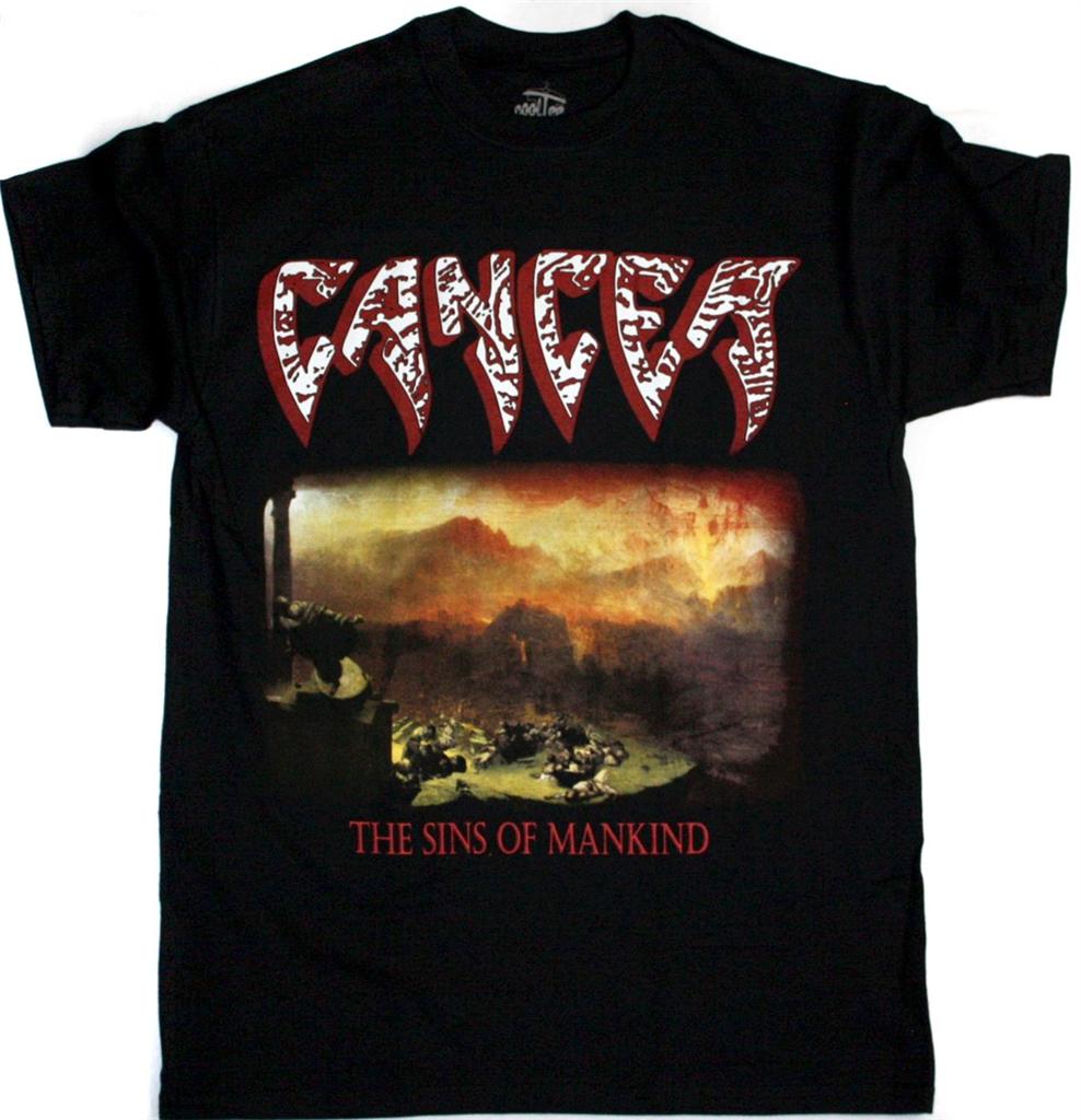 CANCER THE SINS OF MANKIND '93  NEW BLACK T-SHIRT