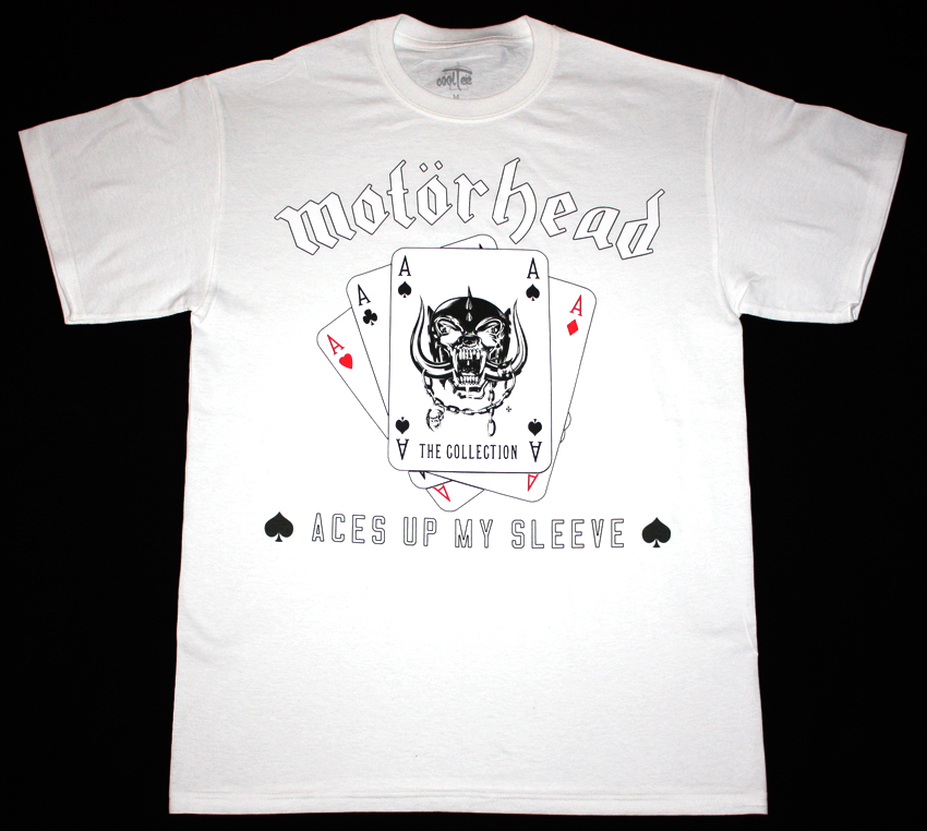 MOTORHEAD ACES UP MY SLEEVE NEW WHITE T-SHIRT