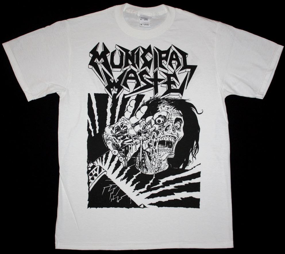 MUNICIPAL WASTE SKELBOT NEW WHITE T-SHIRT