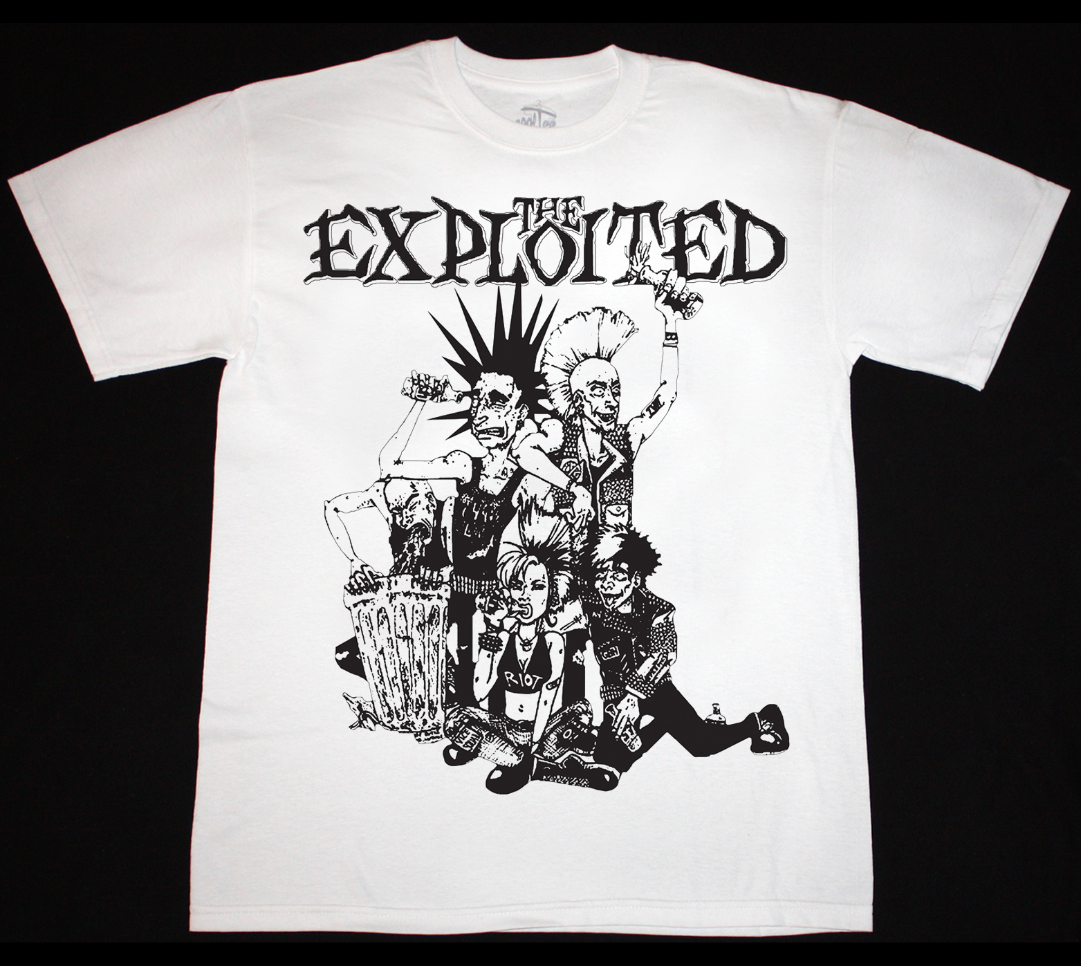 THE EXPLOITED PUNK CREW  NEW WHITE T-SHIRT