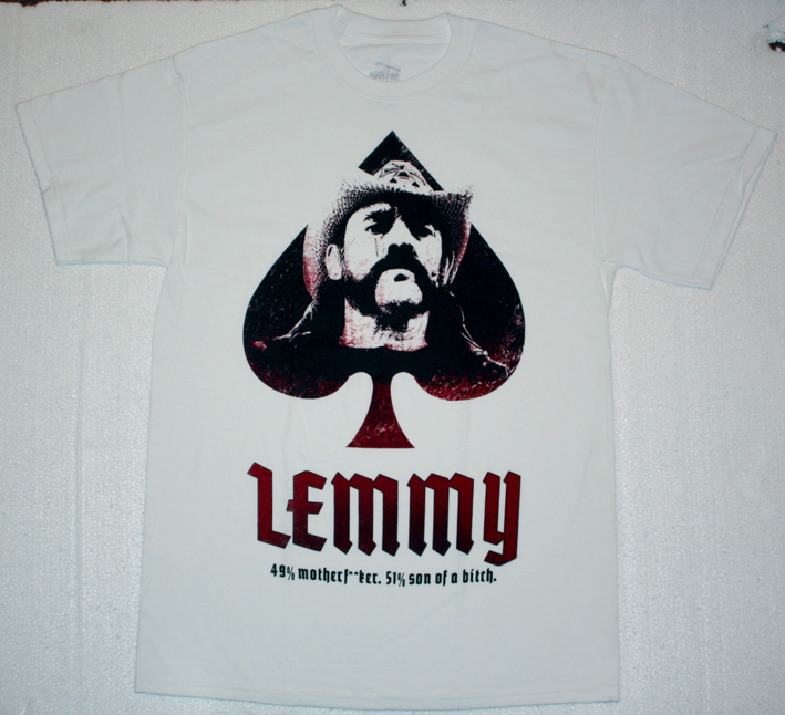 LEMMY MOTORHEAD ACE OF SPADES  NEW WHITE T-SHIRT