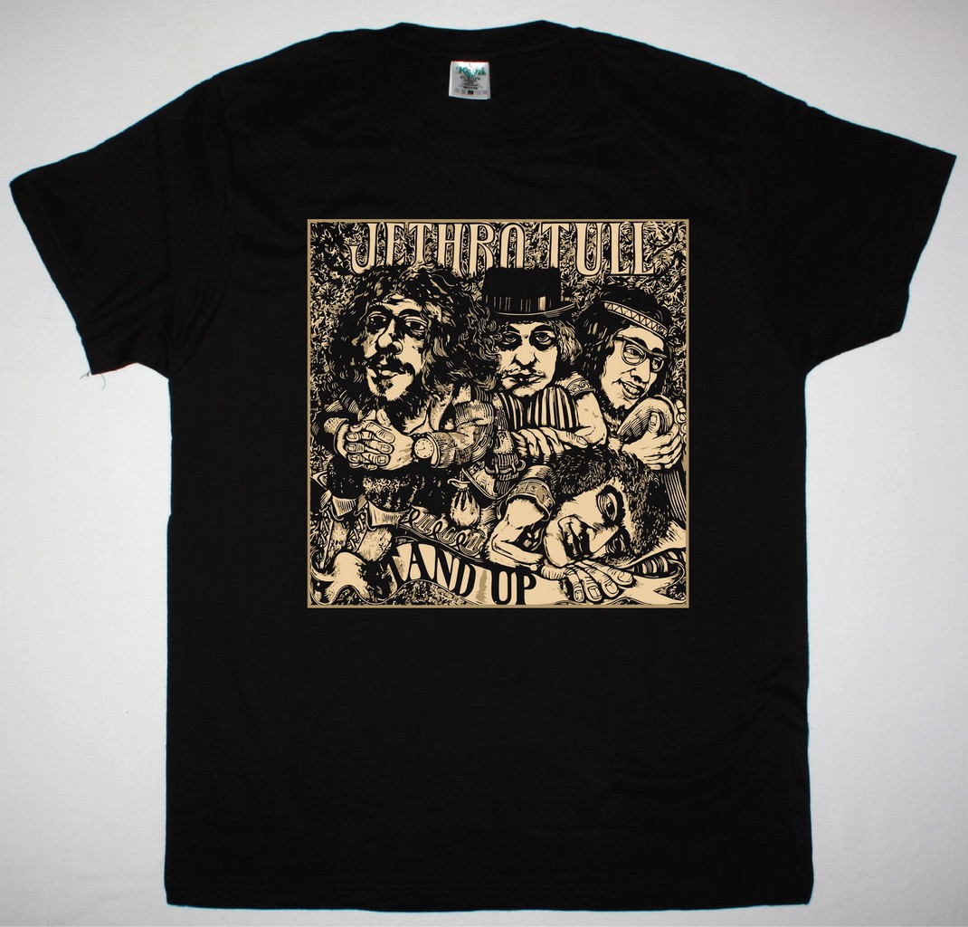 JETHRO TULL STAND UP NEW BLACK T-SHIRT