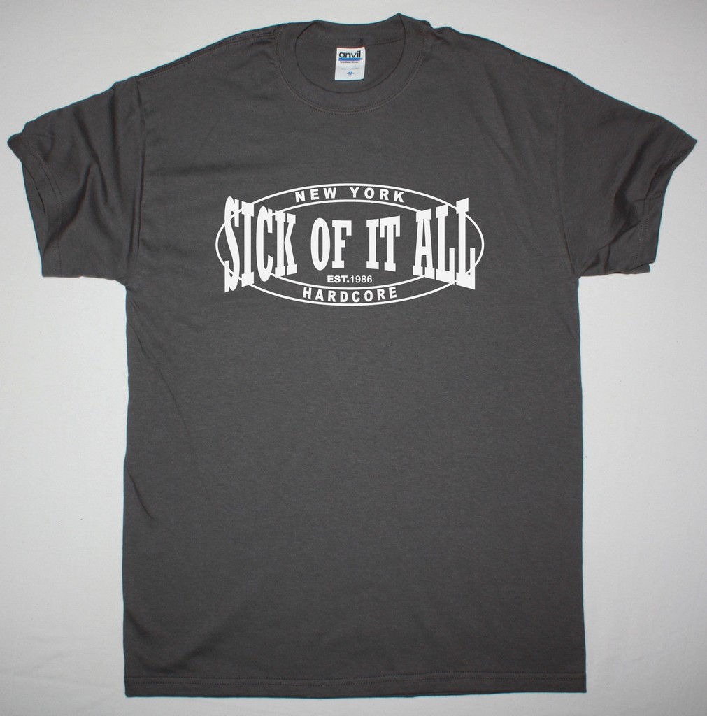 SICK OF IT ALL LOGO NEW GREY CHARCOAL T-SHIRT