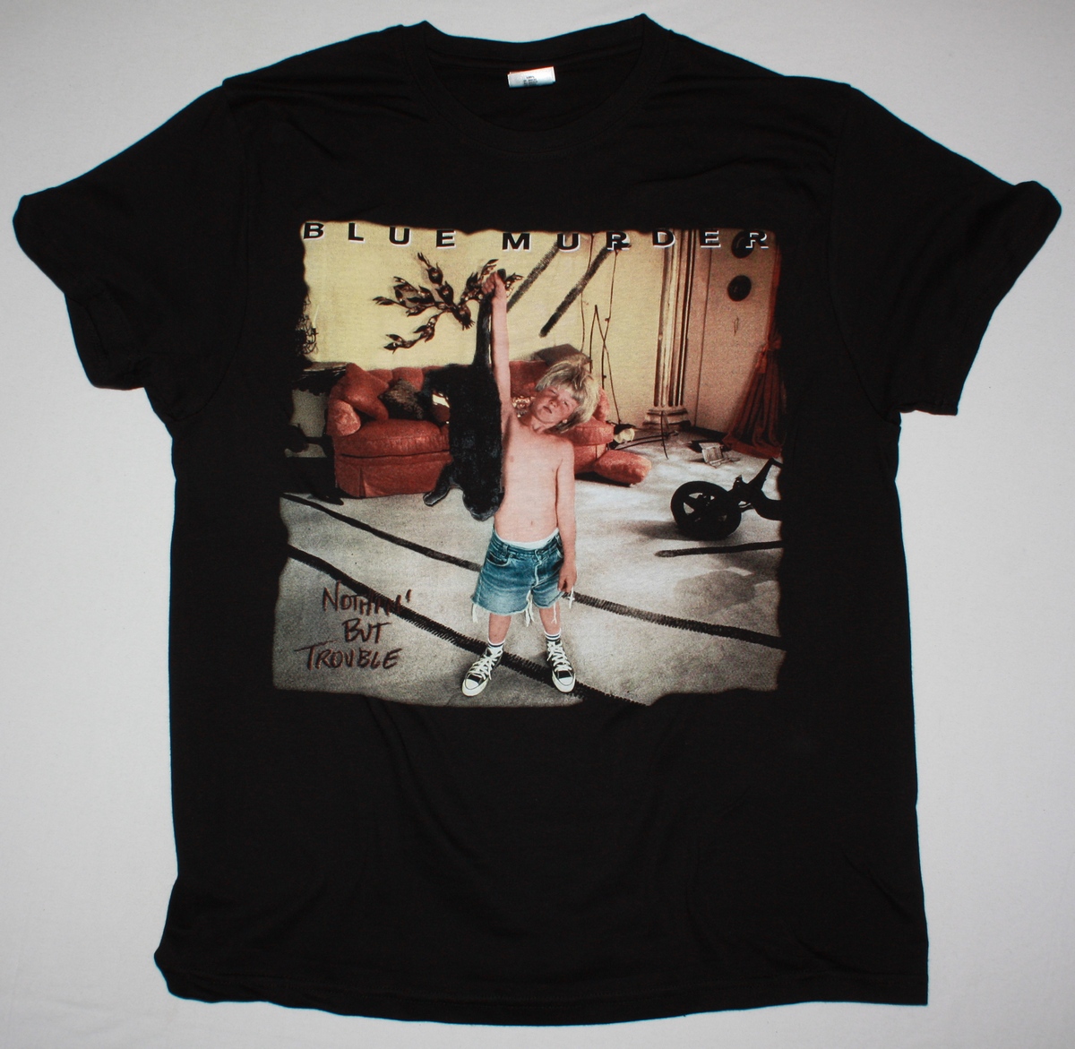 BLUE MURDER NOTHIN BUT TROUBLE NEW BLACK T-SHIRT