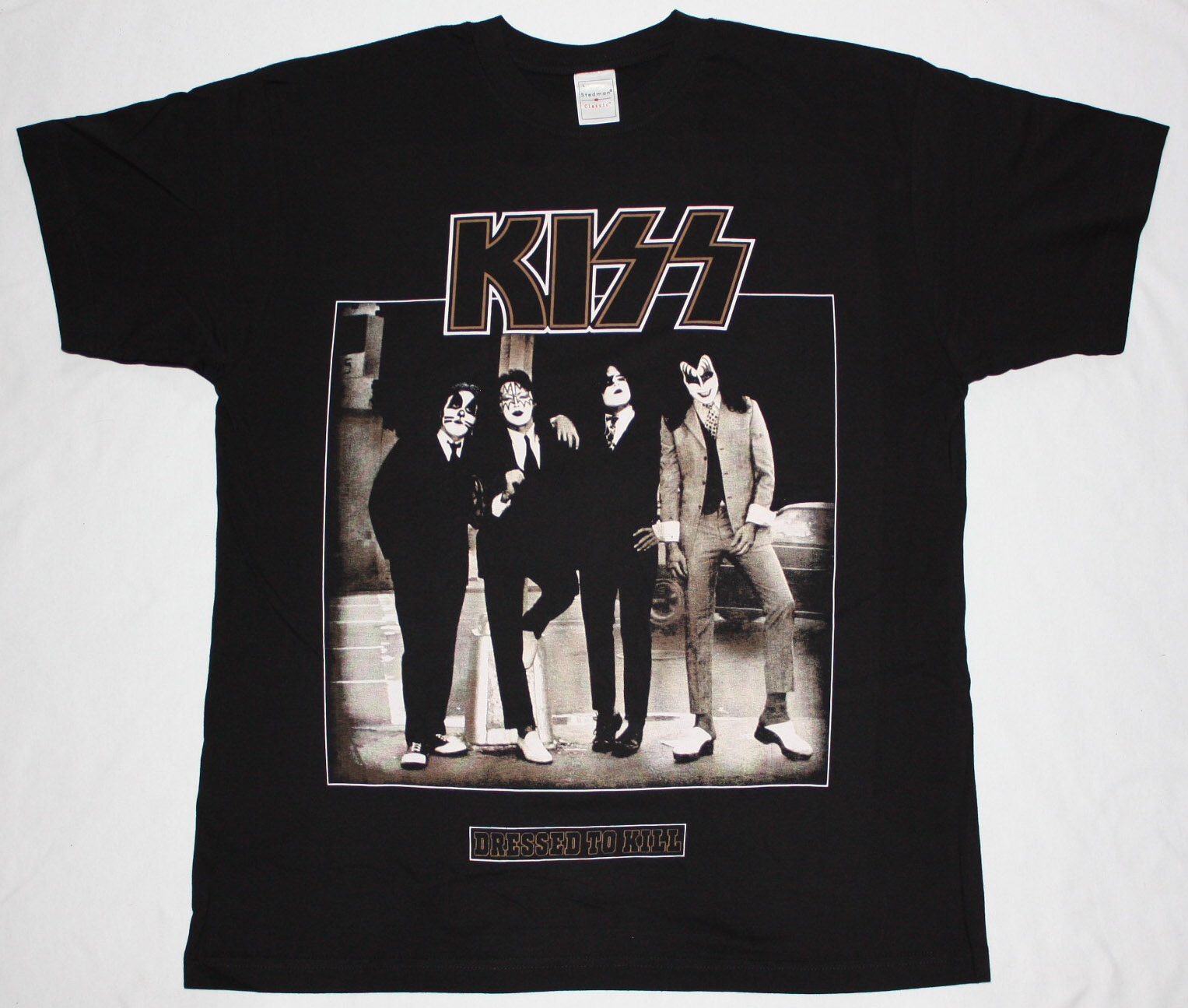 KISS DRESSED TO KILL'75  BLACK T-SHIRT