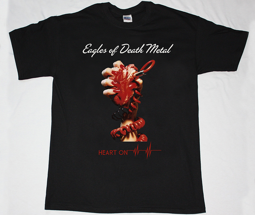 EAGLES OF DEATH METAL HEART ON NEW BLACK T-SHIRT