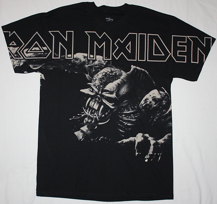 IRON MAIDEN TOTAL PRINT NEW BLACK T-SHIRT