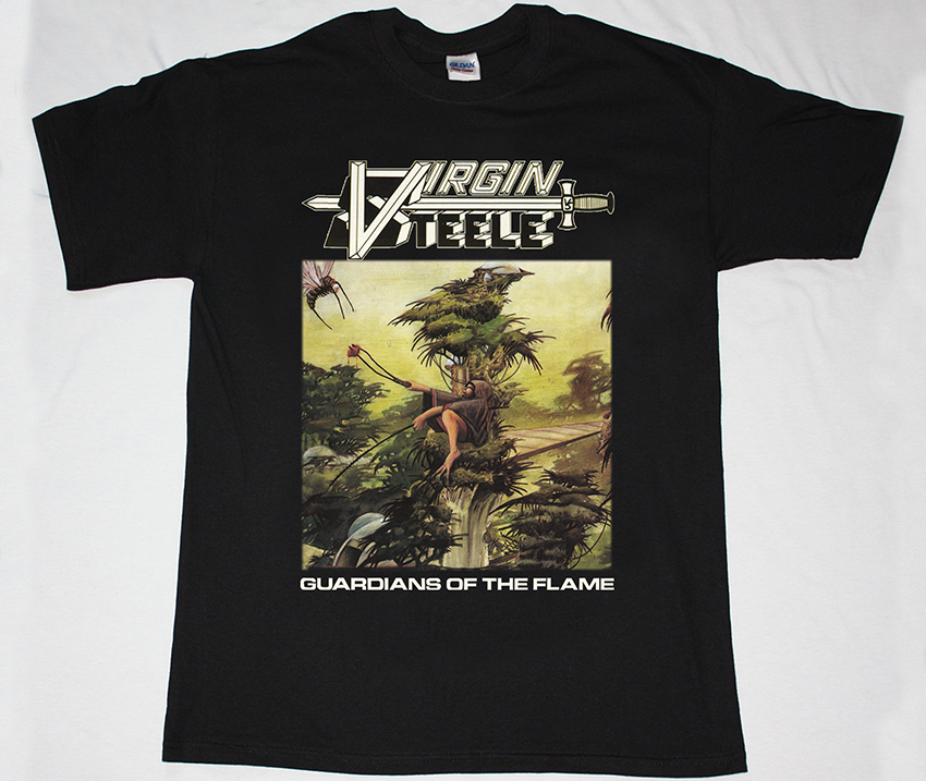 VIRGIN STEELE GUARDIANS OF THE FLAME'83 NEW RARE BLACK T-SHIRT