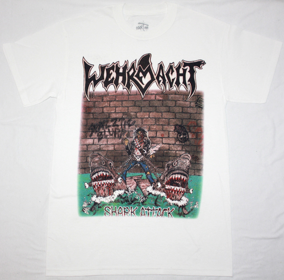WEHRMACHT SHARK ATTACK'87 NEW WHITE T-SHIRT