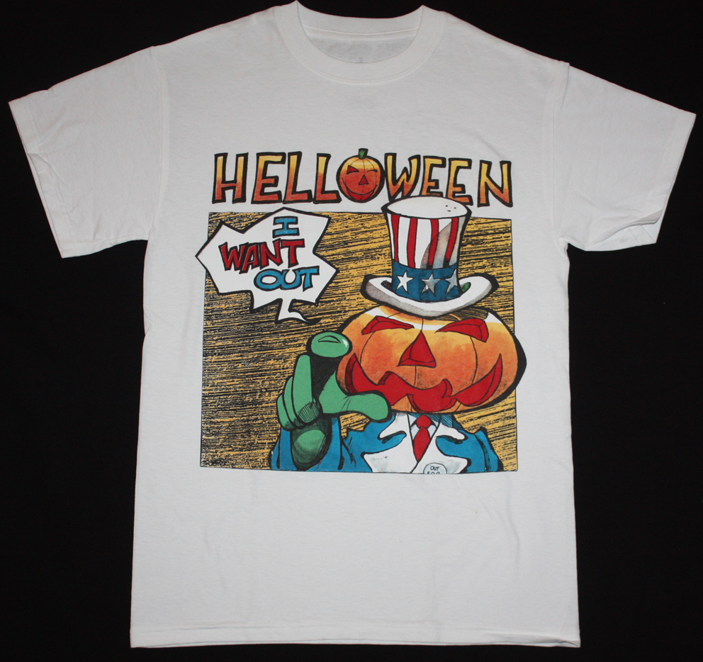 HELLOWEEN I WANT OUT  NEW WHITE T-SHIRT
