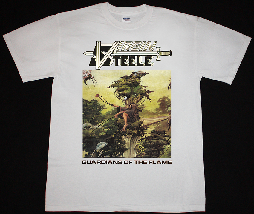 VIRGIN STEELE GUARDIANS OF THE FLAME'83 NEW WHITE T-SHIRT
