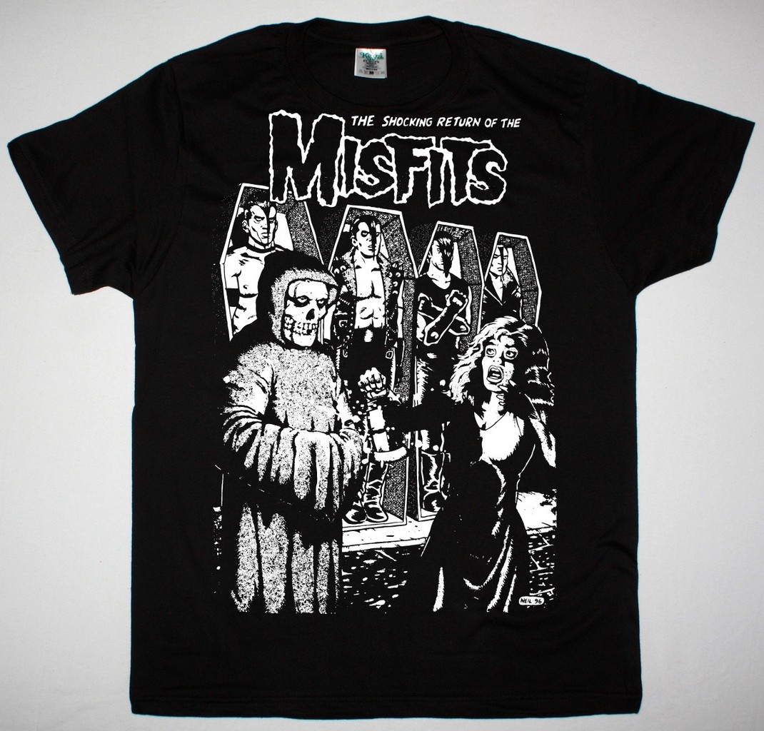 MISFITS THE SHOCKING RETURN OF THE MISFITS NEW BLACK T SHIRT