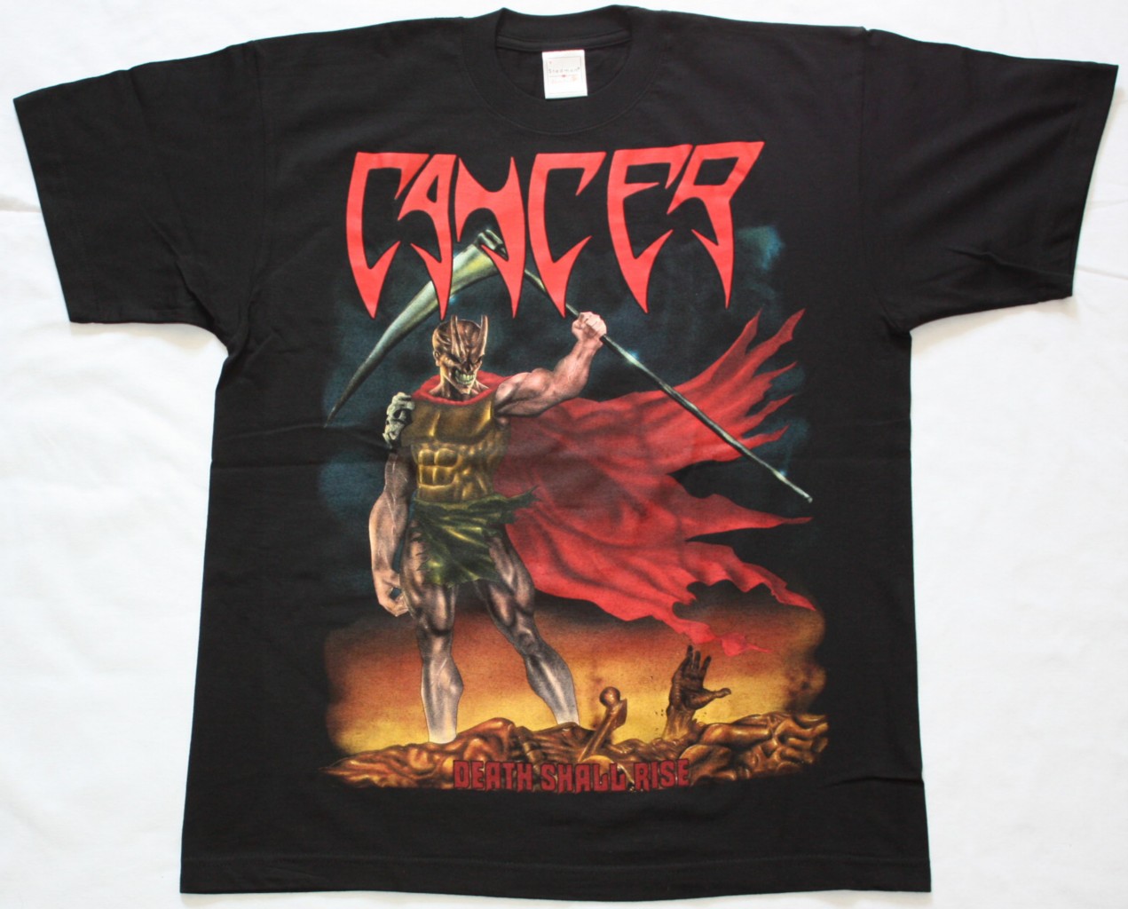 CANCER DEATH SHALL RISE 1991 NEW BLACK T-SHIRT