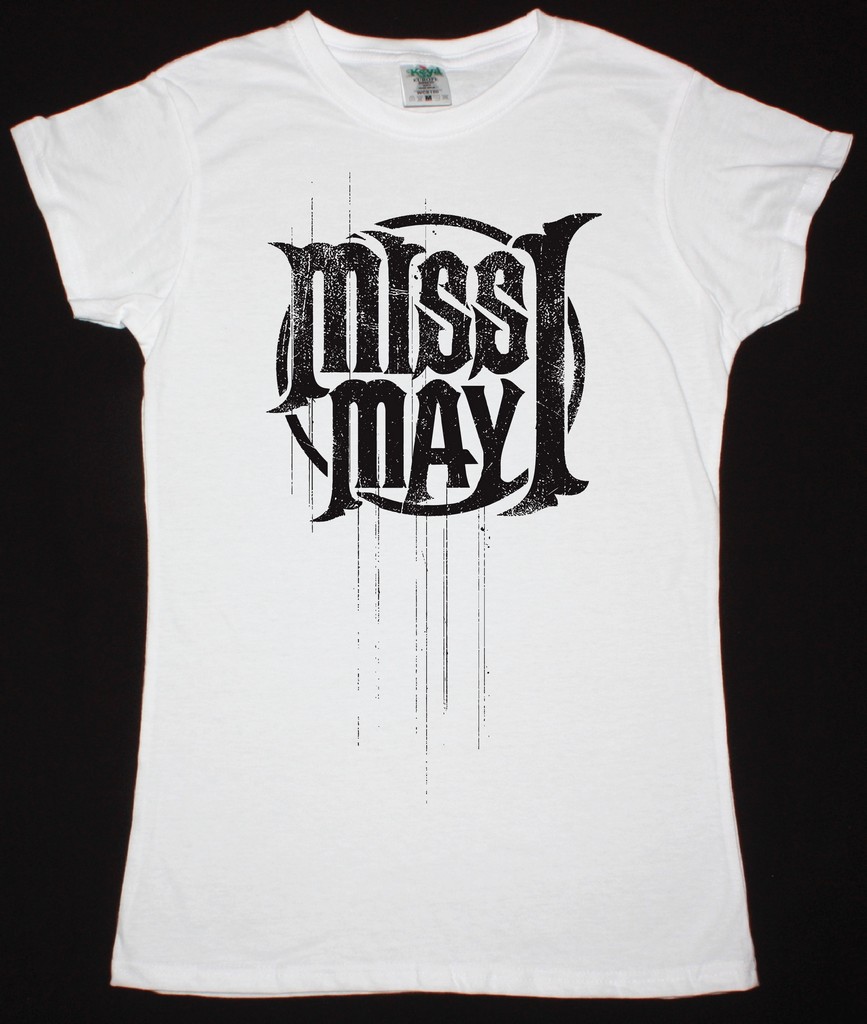 MISS MAY I LOGO NEW WHITE LADY T-SHIRT
