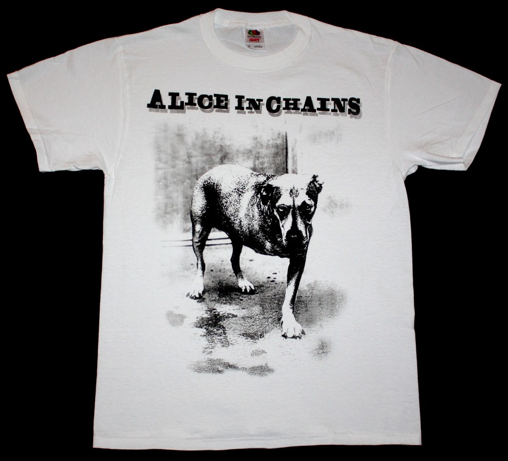 ALICE IN CHAINS DOG NEW WHITE T-SHIRT