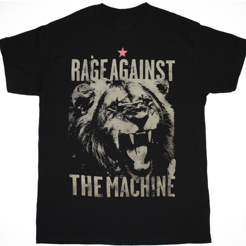 RAGE AGAINST THE MACHINE LION NEW BLACK T-SHIRT