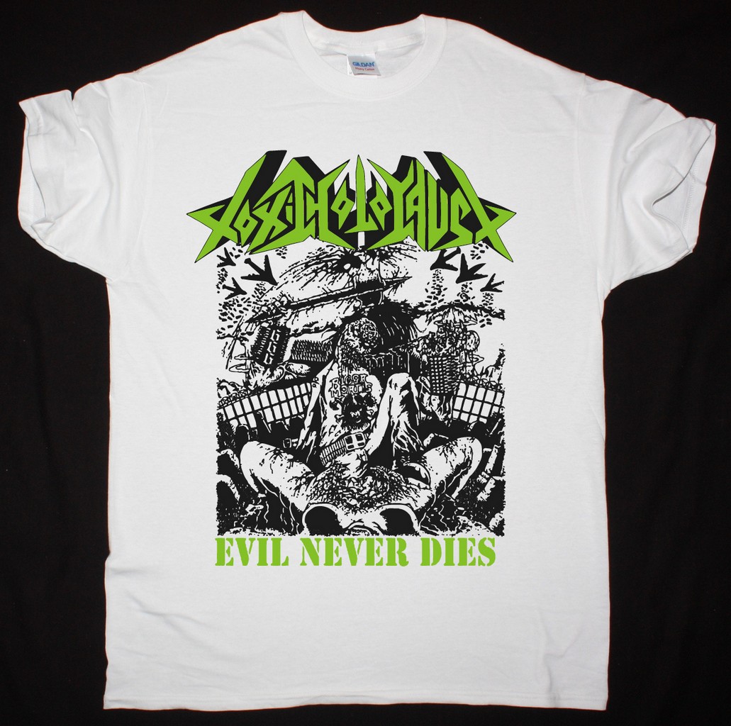 TOXIC HOLOCAUST EVIL NEVER DIES NEW WHITE T SHIRT