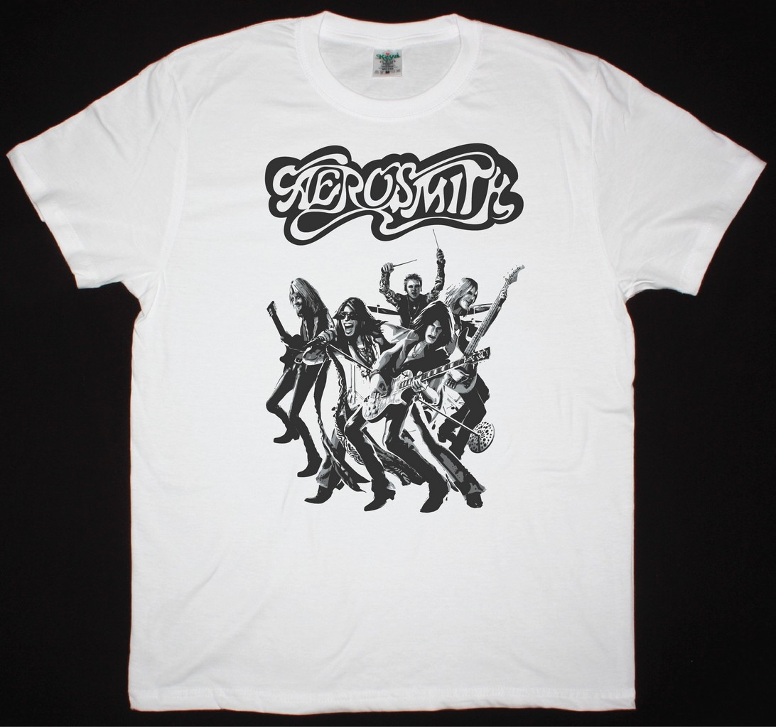 AEROSMITH CARTOON NEW WHITE T-SHIRT