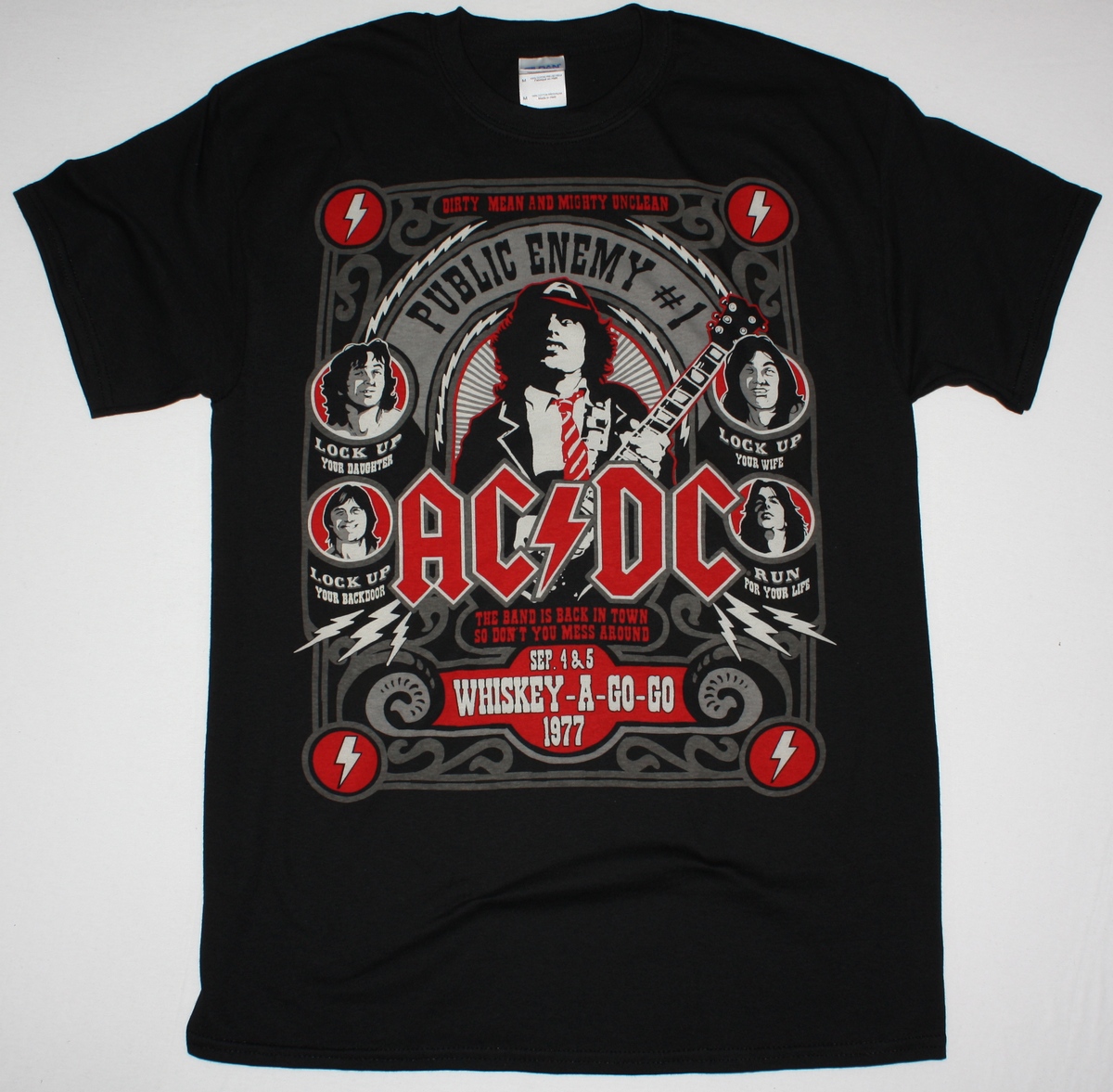AC DC PUBLIC ENEMY AC/DC NEW BLACK T-SHIRT