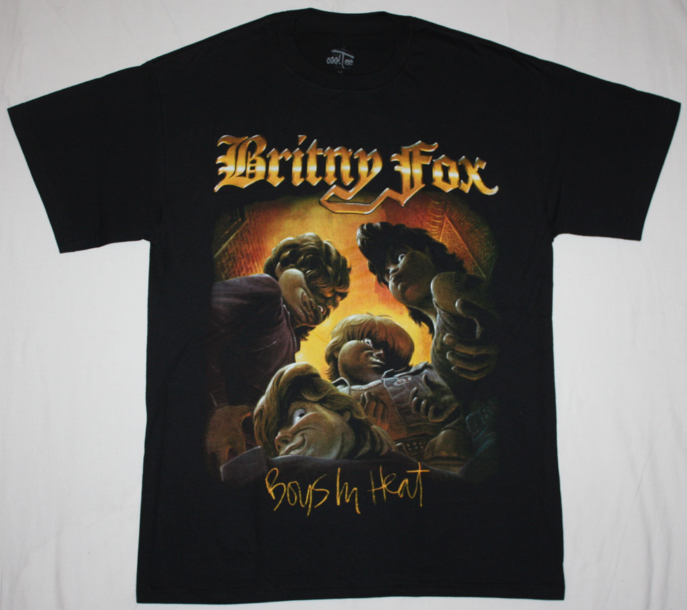 BRITNY FOX BOYS IN HEAT'89  NEW BLACK T-SHIRT