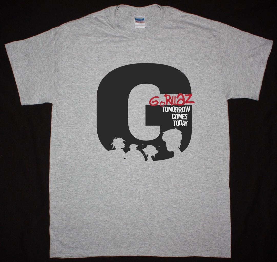 GORILLAZ TOMORROW COMES TODAY NEW SPORTS GREY T SHIRT
