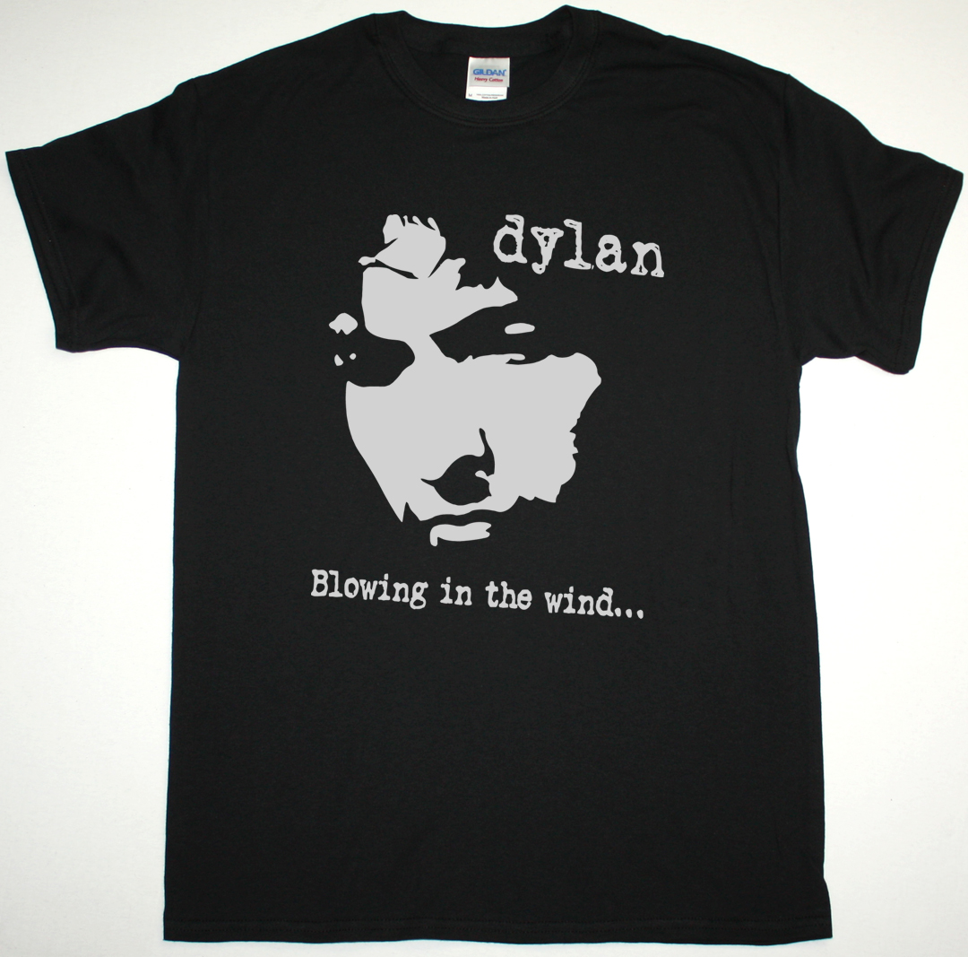 BOB DYLAN BLOWING IN THE WIND NEW BLACK T-SHIRT
