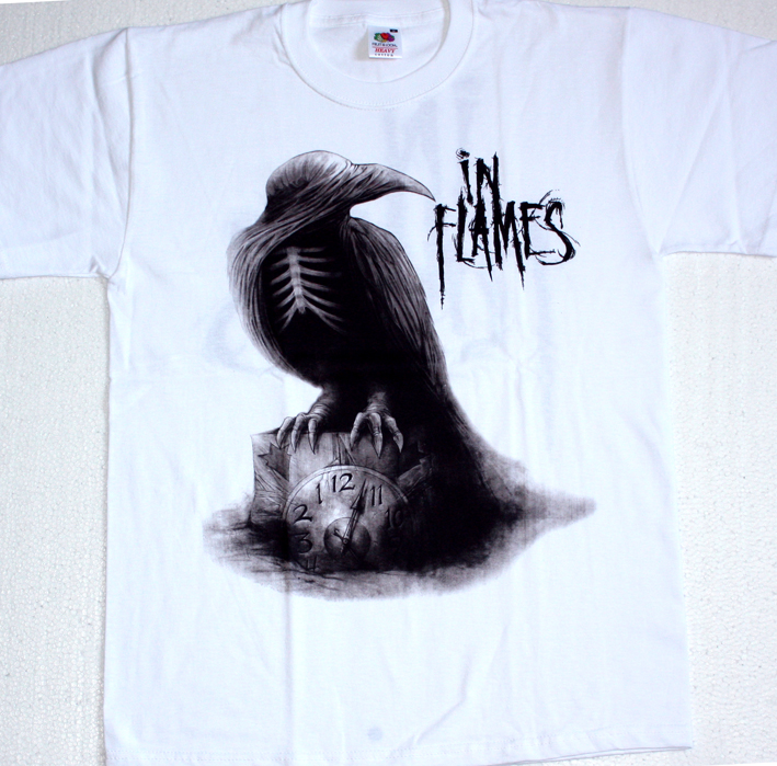 IN FLAMES SOUNDS OF A PLAYGROUND FADING 2011  NEW WHITE T-SHIRT