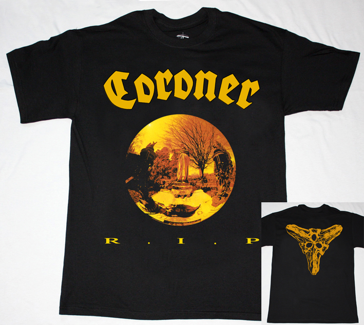 CORONER R.I.P. '87 NEW BLACK T-SHIRT