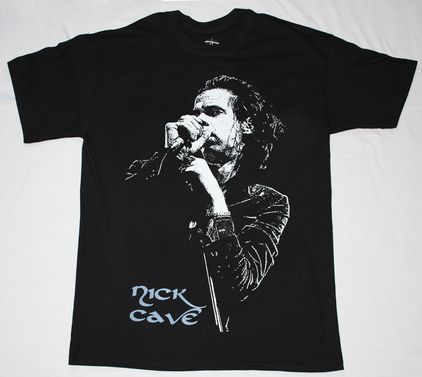 NICK CAVE MICROPHONE NEW BLACK T-SHIRT
