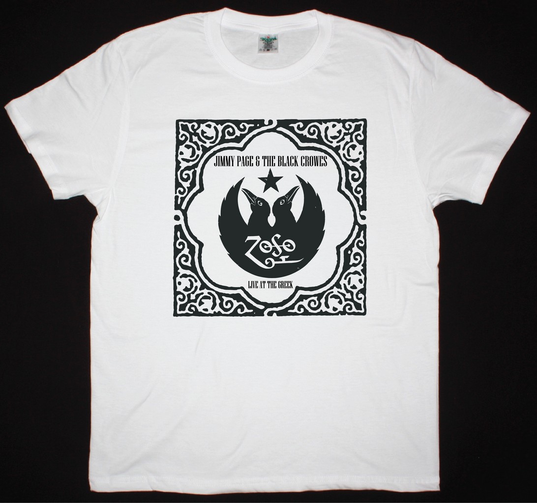 JIMMY PAGE AND THE BLACK CROWES NEW WHITE T-SHIRT