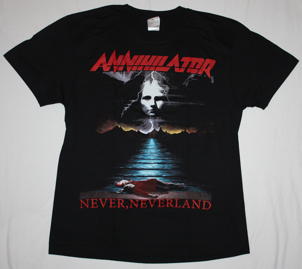 ANNIHILATOR NEVER NEVERLAND'90  NEW BLACK T-SHIRT