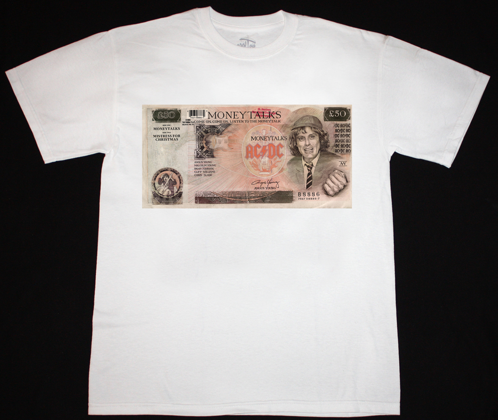 AC DC MONEYTALKS'90 AC/DC  NEW WHITE T-SHIRT