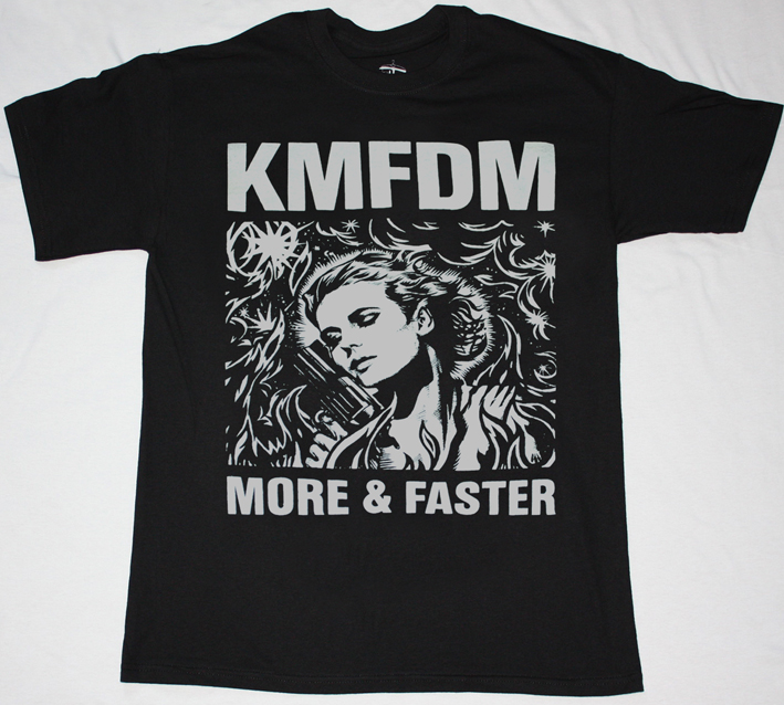 KMFDM MORE & FASTER NEW BLACK T-SHIRT