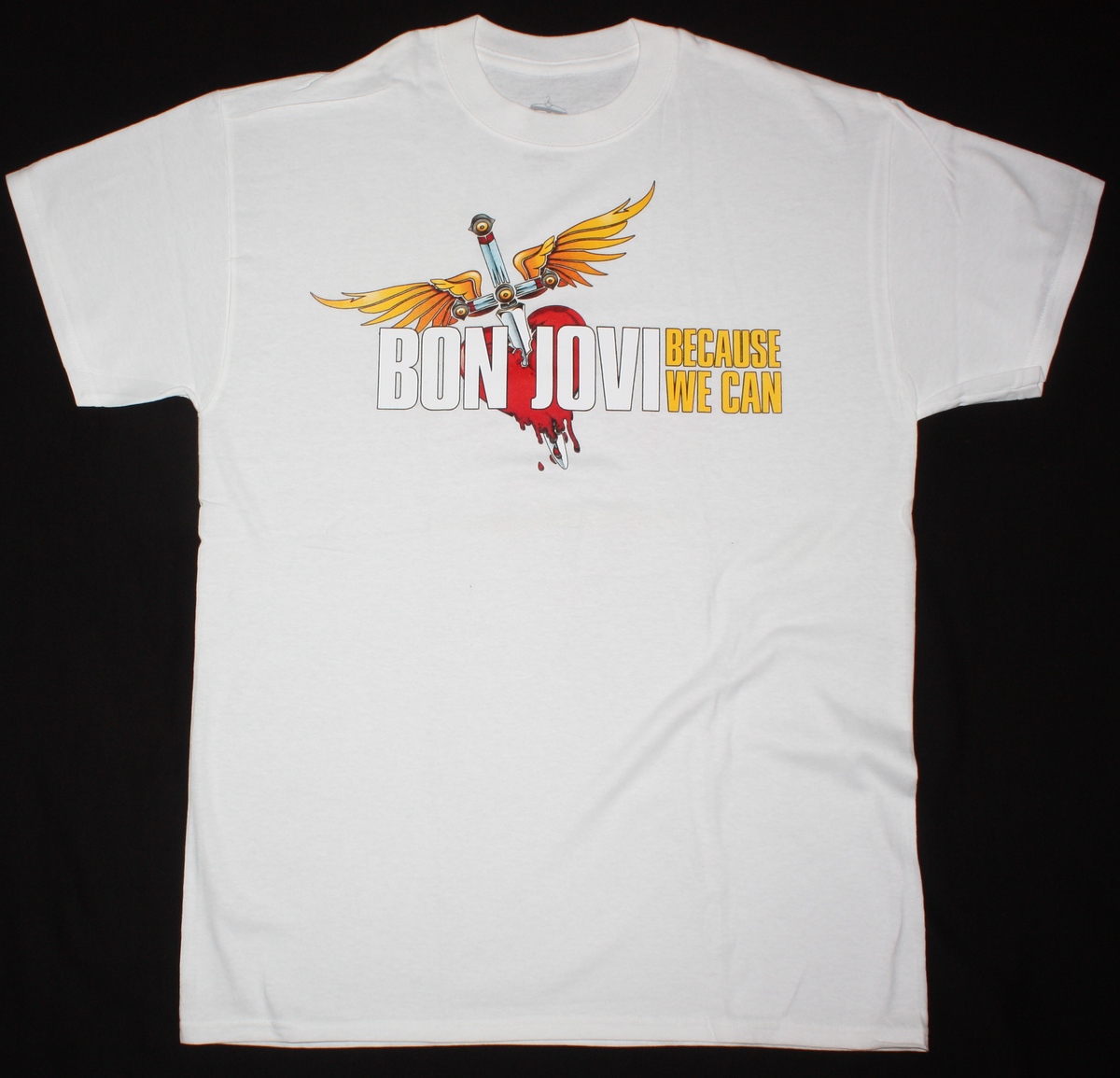 BON JOVI BECAUSE WE CAN THE TOUR EUROPE 2013 NEW WHITE T SHIRT