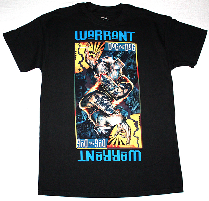 WARRANT DOG EAT DOG 1992 NEW BLACK T-SHIRT
