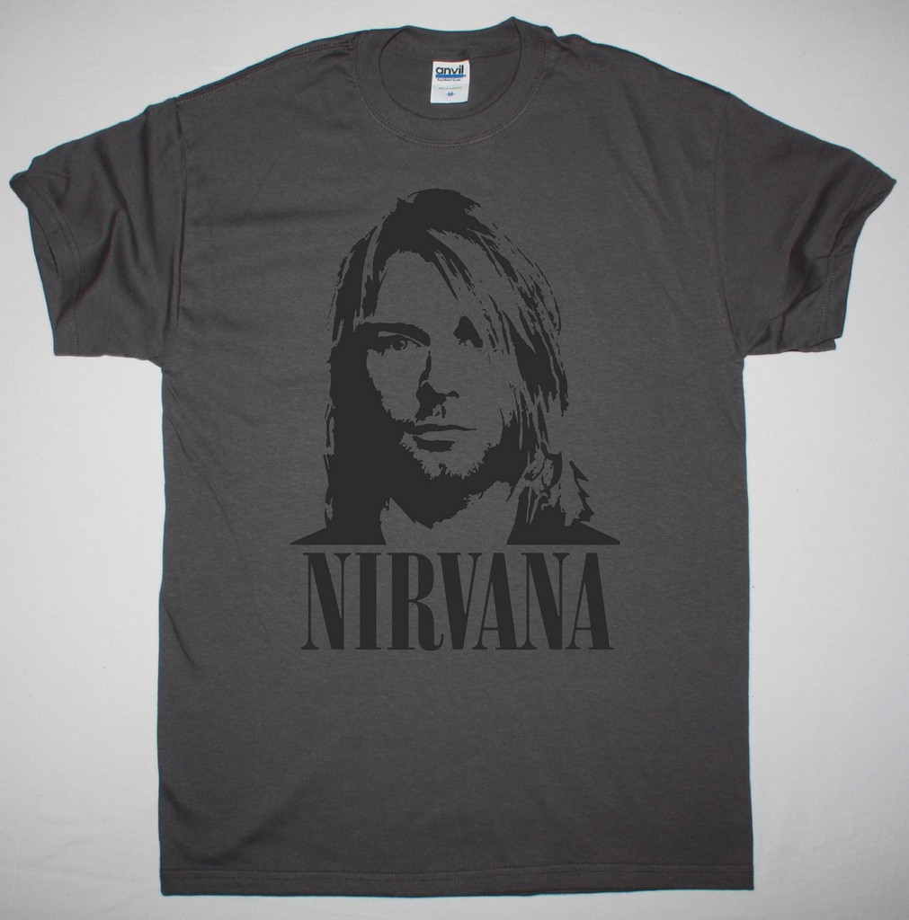 NIRVANA KURT COBAIN NEW GREY CHARCOAL T-SHIRT